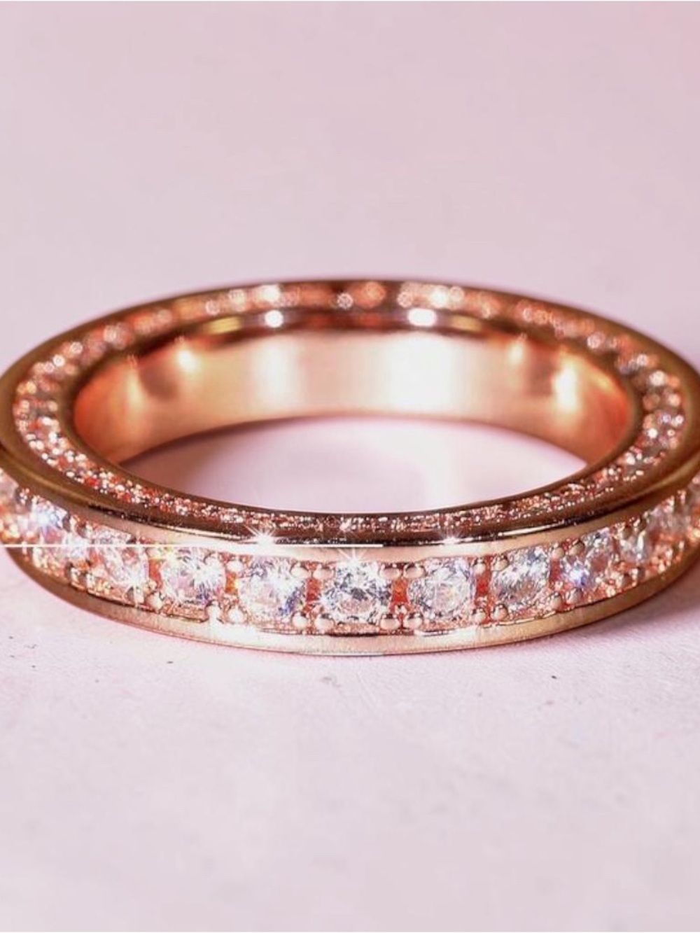 Farah Jewelry Rose Gold Pavé Eternity Ring